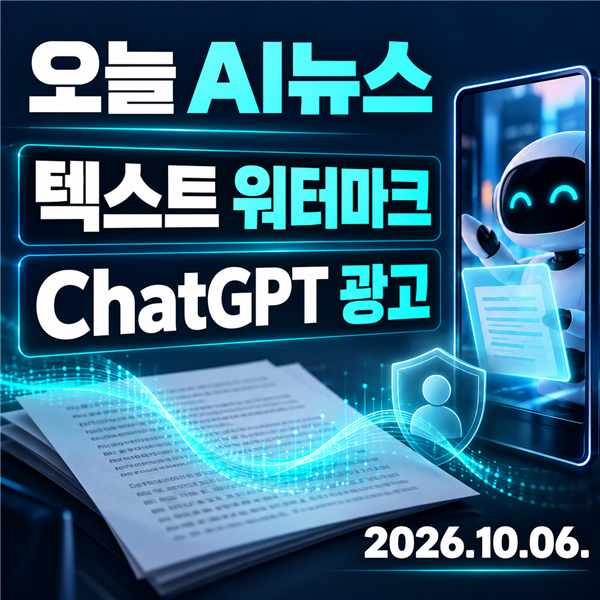 AI뉴스 2026년 10월 6일: AI 안전·텍스트 워터마크·로봇의 변화
