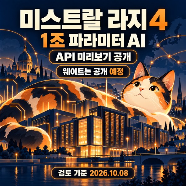 미스트랄 라지 4 공개, 1조 파라미터 AI의 사양·가격·오픈웨이트 일정